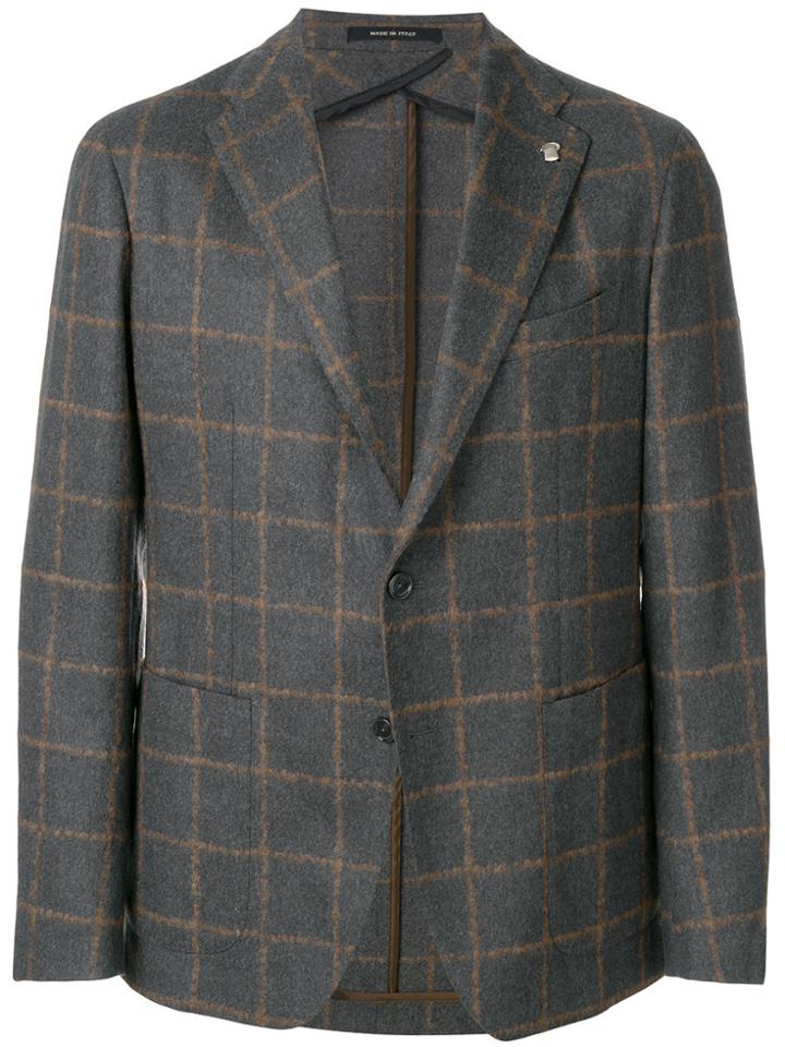 Tagliatore Checked Single-breasted Blazer - Grey