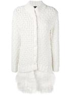 Ermanno Ermanno Fur Trim Cardigan - Nude & Neutrals
