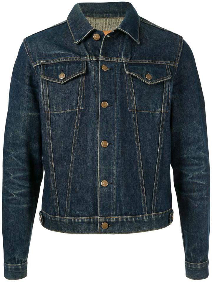 Helmut Lang Pre-owned 1996 Striped Details Denim Jacket - Blue