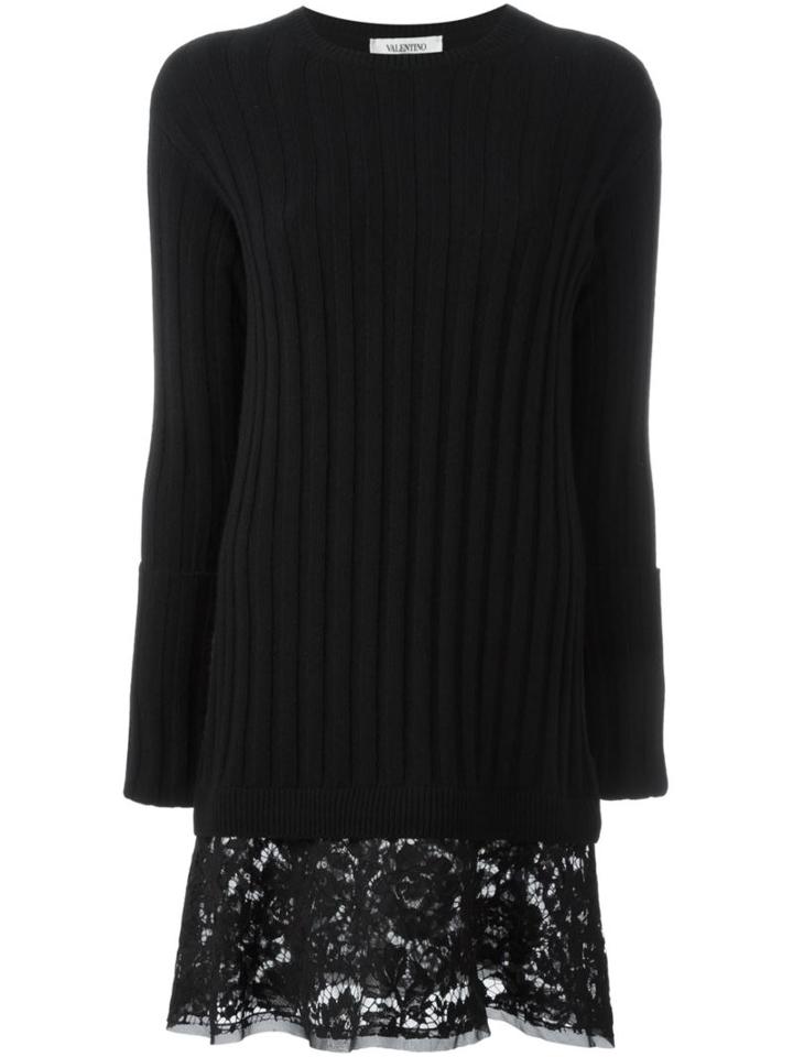 Valentino Lace Skirt Knit Dress