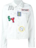 Steve J & Yoni P Patched Denim Jacket, Women's, Size: M, White, Cotton