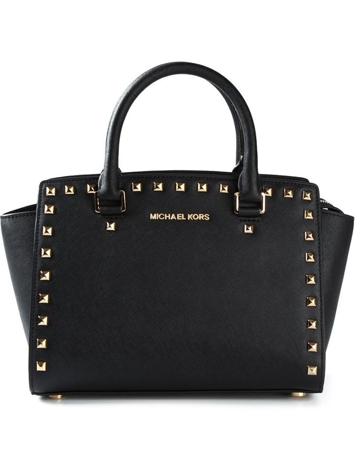 Michael Michael Kors Medium Selma Tote, Women's, Black, Leather/metal Other