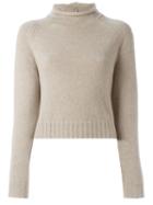 Ralph Lauren Collection - Funnel Neck Jumper - Women - Nylon/cashmere - M, Nude/neutrals, Nylon/cashmere