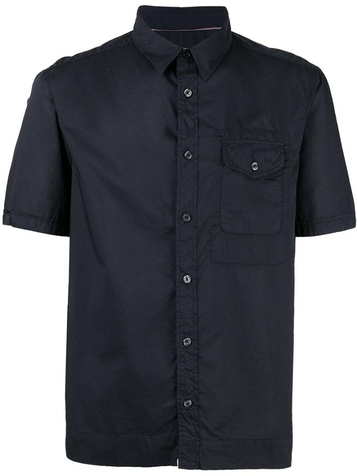 Cp Company Popelin Shortsleeved Shirt, Men's, Size: Large, Blue, Cotton