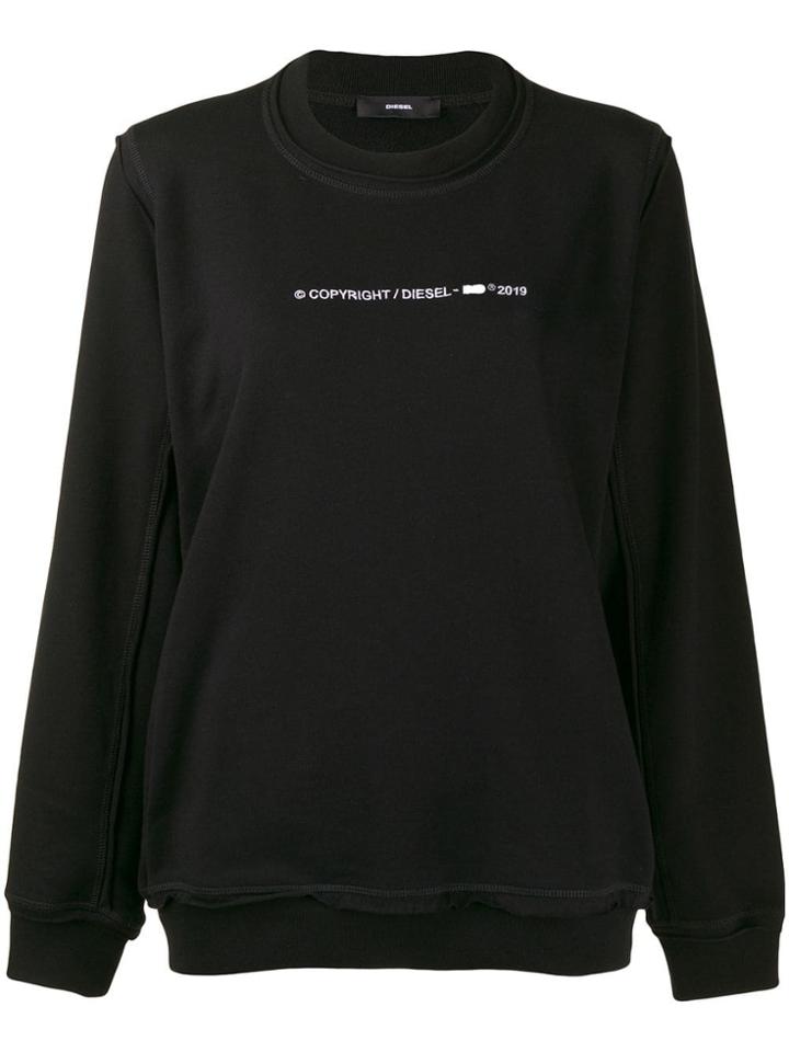 Diesel Logo Embellished Sweater - Black