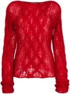 Miu Miu Open Knit Jumper - Red