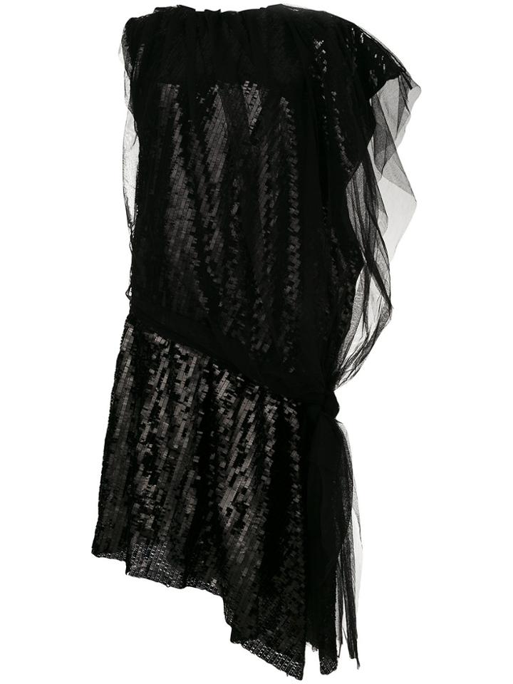 Maison Margiela Asymmetric Sequin Dress - Black