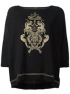 Roberto Cavalli Monkey Intarsia Jumper, Women's, Size: 38, Black, Polyester/viscose