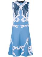 Versace Baroque Embroidered Dress - Blue