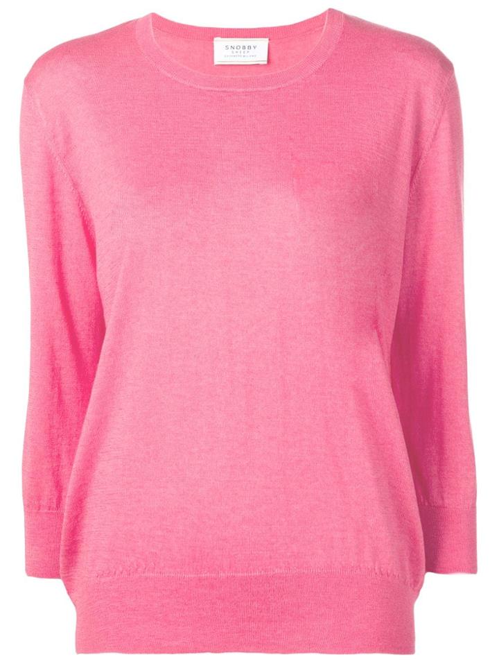 Snobby Sheep Cropped Sleeve Sweater - Pink