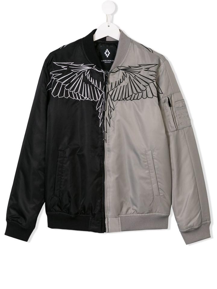 Marcelo Burlon County Of Milan Kids Teen Two-tone Bomber Jacket - Grey