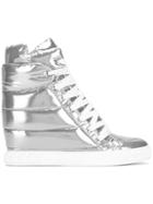 Casadei Padded Wedge Sneakers - Silver