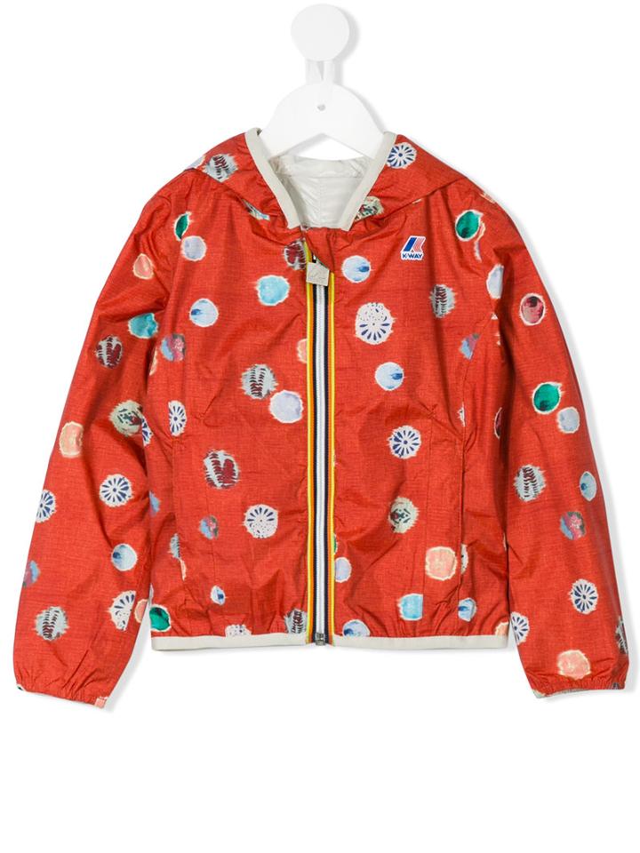 K Way Kids - Printed Bomber Jacket - Kids - Polyamide/polyester - 12 Yrs, Yellow/orange