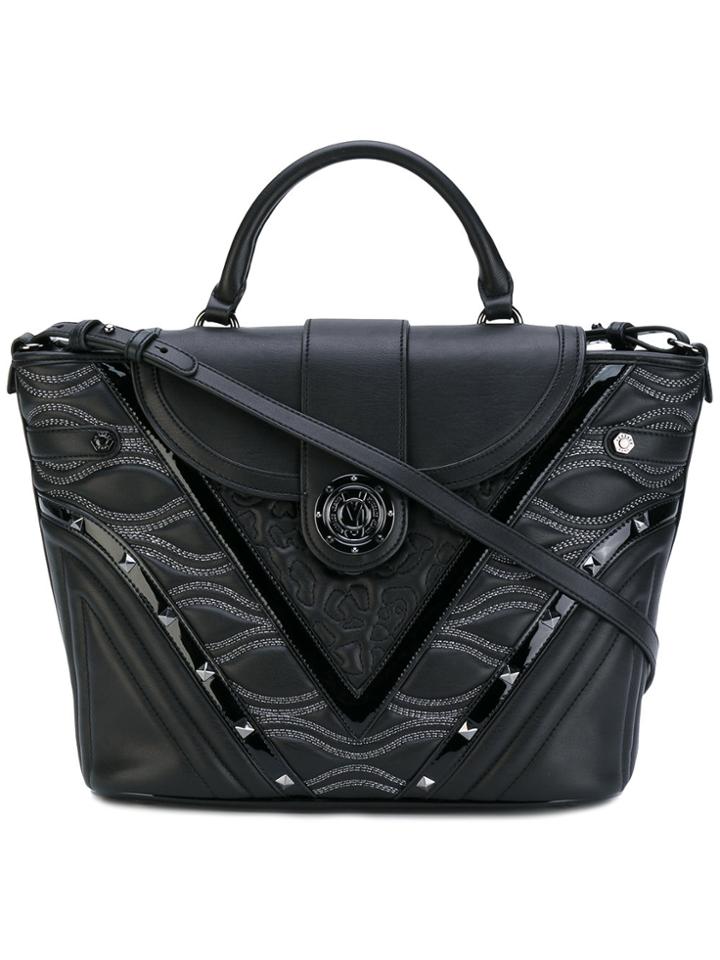 Versace Jeans Contrast Texture Satchel - Black
