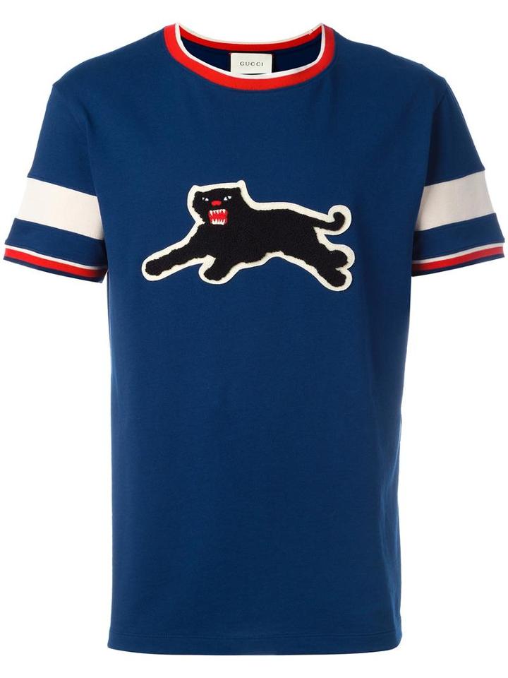 Gucci Panther T-shirt, Size: Xl, Blue, Cotton
