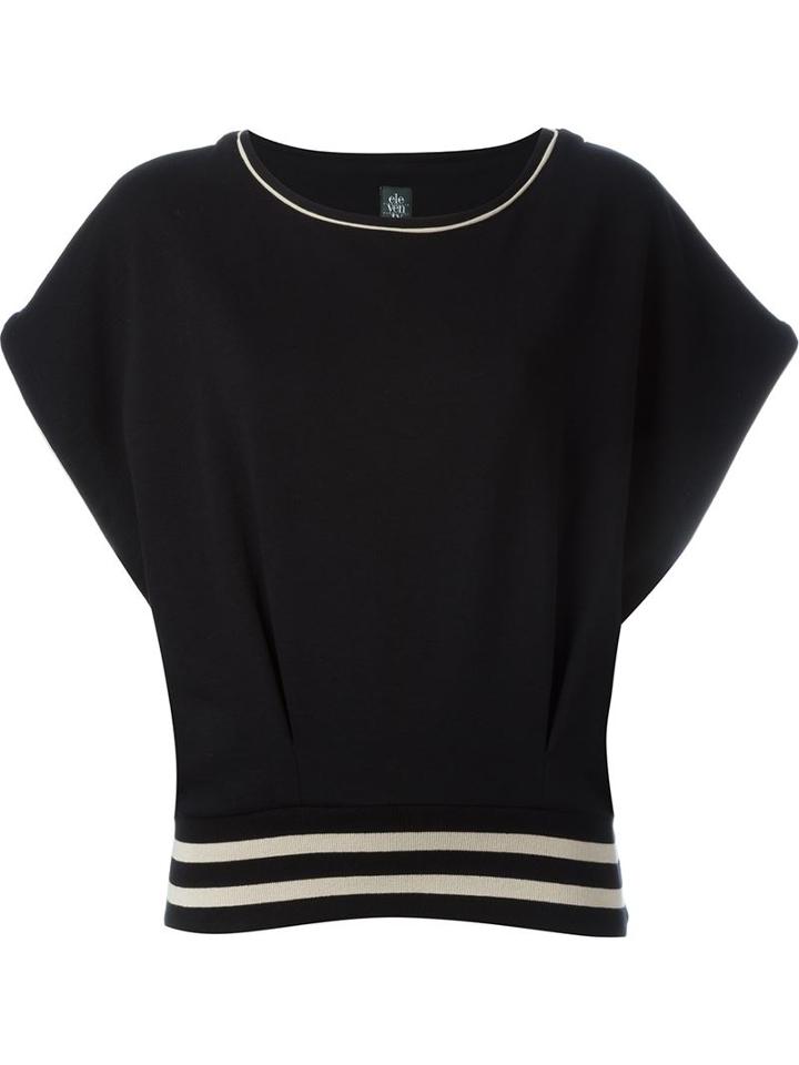 Eleventy Elasticated Hem Bat-wing Top