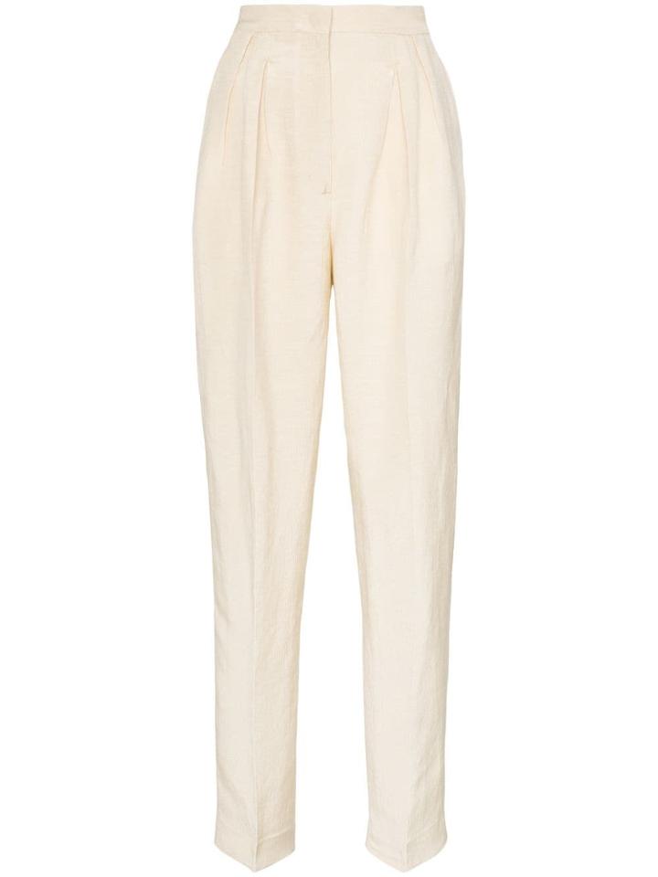 Golden Goose Deluxe Brand Brown Felicia High-waisted Slim Leg Linen