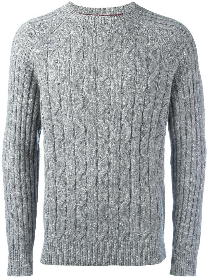 Brunello Cucinelli 'fili Mix' Sweater, Men's, Size: 50, Grey, Silk/cashmere/wool/polyamide