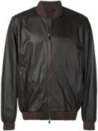 Z Zegna Boxy-fit Leather Jacket - Brown