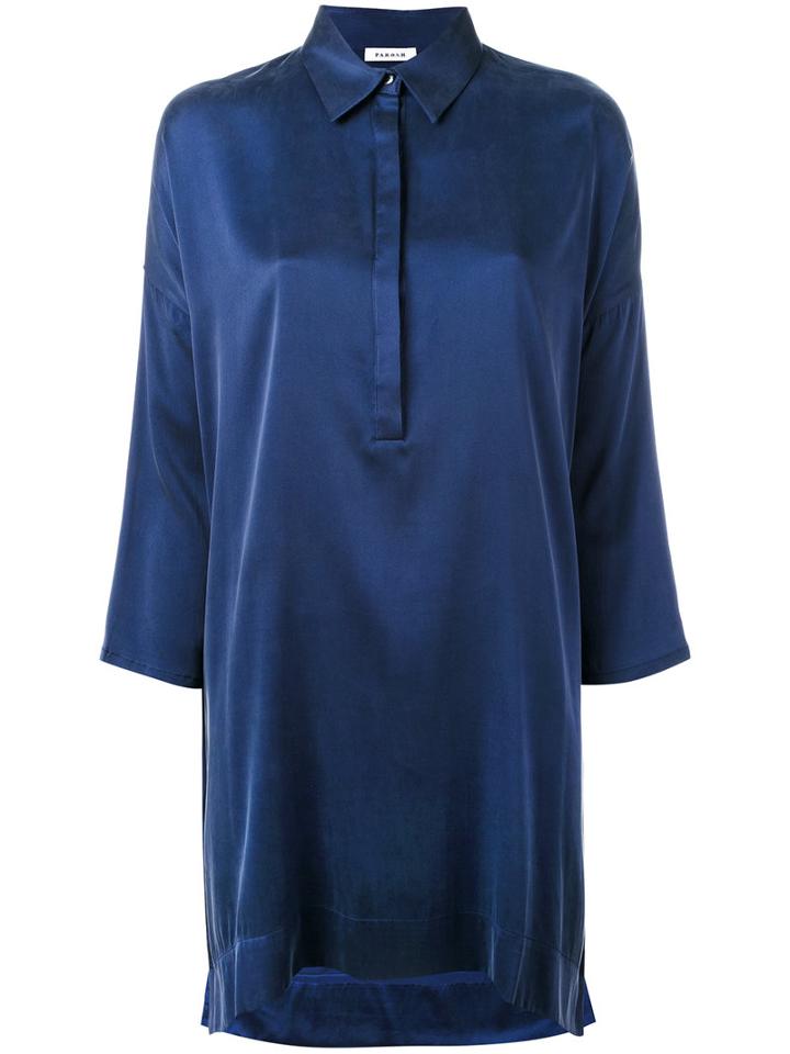 P.a.r.o.s.h. - Tunic Shirt - Women - Silk/spandex/elastane - L, Blue, Silk/spandex/elastane
