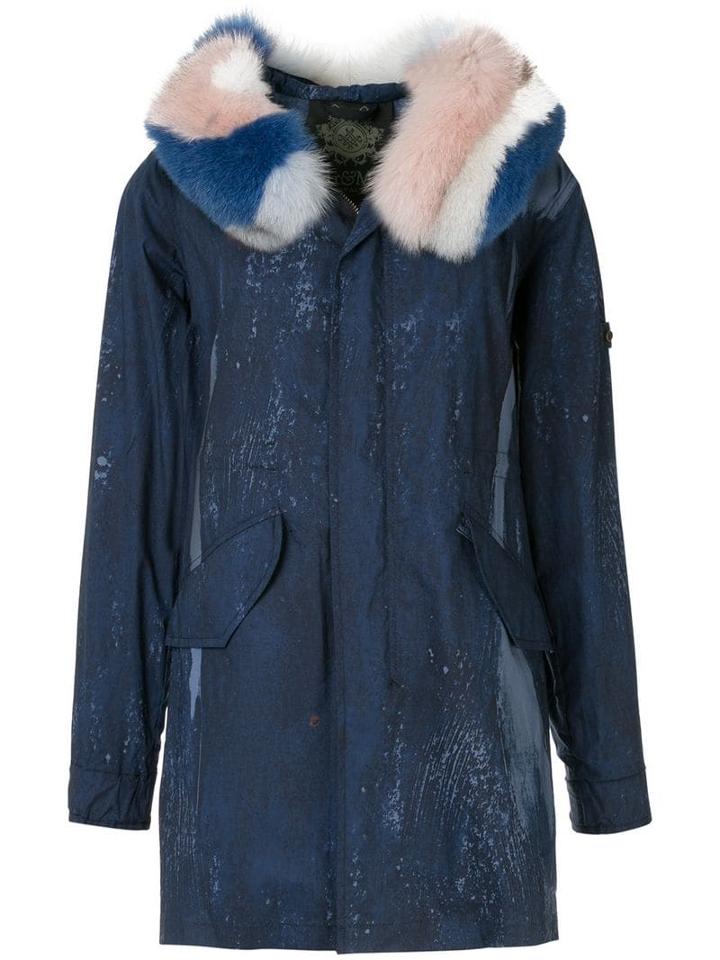 Mr & Mrs Italy Tie-dye Parka Coat - Blue