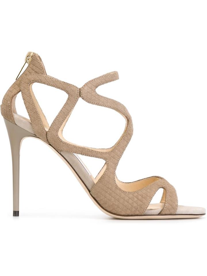 Jimmy Choo Leslie Sandals, Women's, Size: 37, Nude/neutrals, Leather/suede