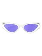 Le Specs Classic Cat-eye Sunglasses - White