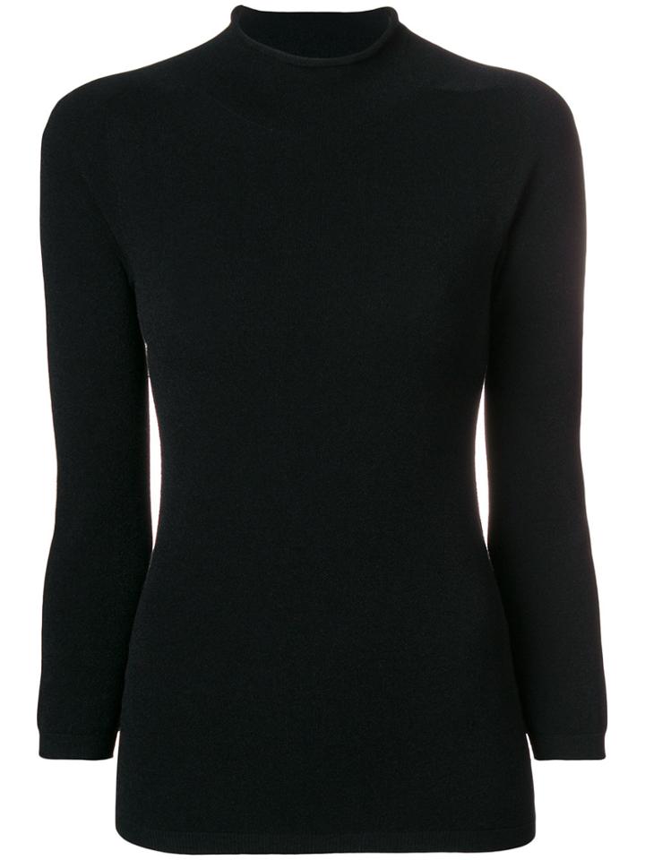 Giorgio Armani Mock Neck Sweater - Black