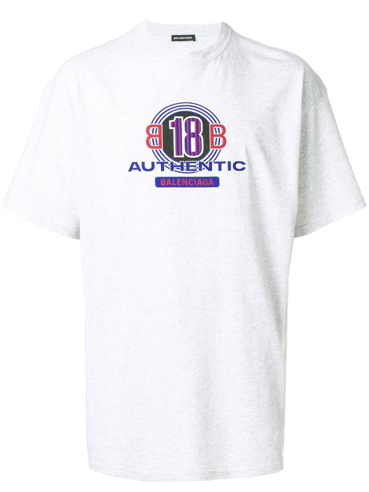 Balenciaga Authentic Logo-print T-shirt - Grey