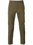 Palm Angels - Striped Sides Tapered Trousers - Men - Cotton/spandex/elastane - 46, Green, Cotton/spandex/elastane