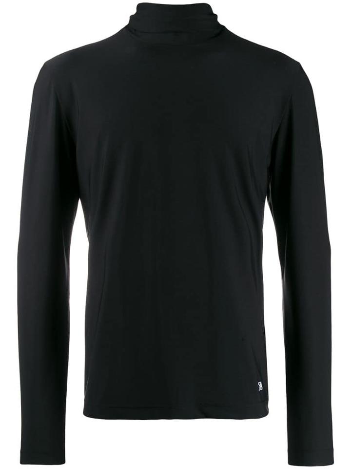 Fendi High-neck Gathered Jumper - Black