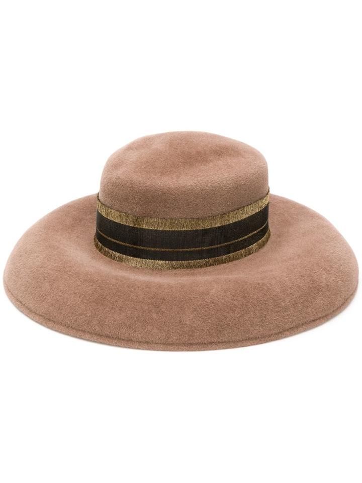 Borsalino Metallic Band Hat - Brown
