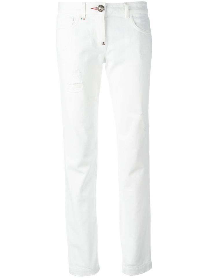 Philipp Plein Boyfriend Jeans, Women's, Size: 28, White, Cotton/polyester
