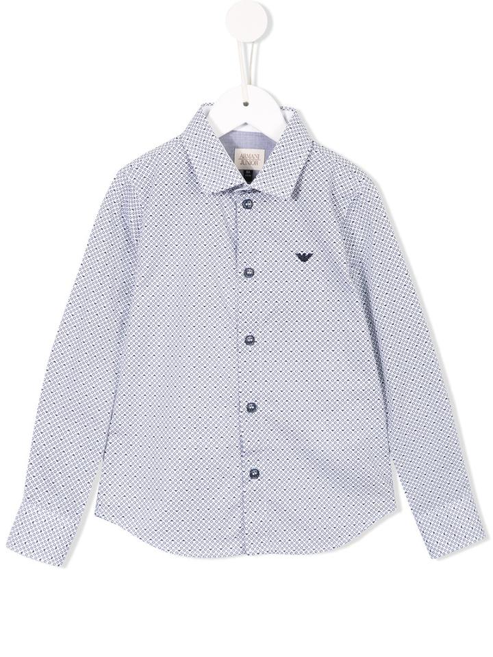 Armani Junior Printed Shirt, Boy's, Size: 10 Yrs, White
