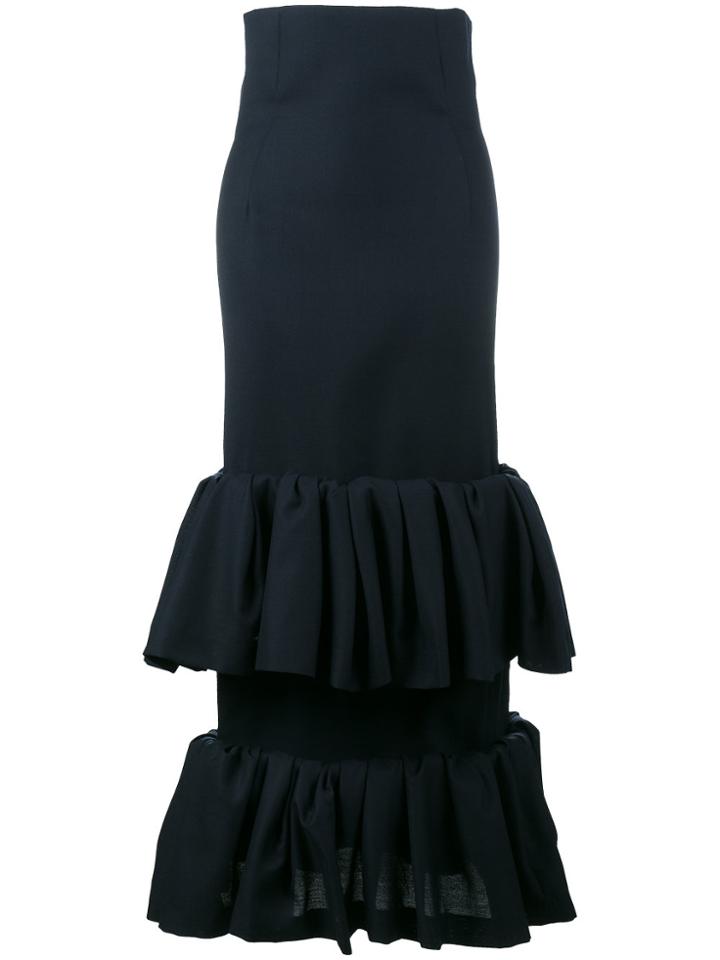 Jacquemus La Jupe Fronce Frilled Skirt - Blue