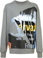 Juun.j Printed Sweatshirt, Men's, Size: 46, Grey, Cotton