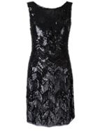 Blugirl Sequined Chevron Dress, Women's, Size: 38, Black, Polyester