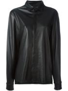 Baja East Leather Shirt, Women's, Size: 2, Black, Lamb Skin