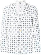 Alexander Mcqueen Folk Embroidery Print Blazer - White