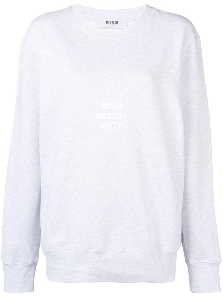 Msgm Identity Unit Print Sweater - Grey