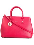 Furla Double Handles Tote, Women's, Red, Leather/cotton