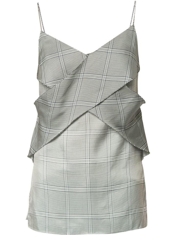Dion Lee Houndstooth Print Slip Top - Blue