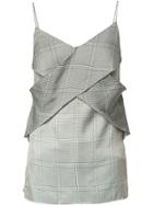 Dion Lee Houndstooth Print Slip Top - Blue