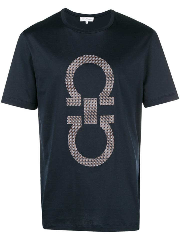 Salvatore Ferragamo Logo Print T-shirt - Blue
