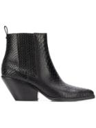 Michael Michael Kors Snakeskin Effect Ankle Boots - Black