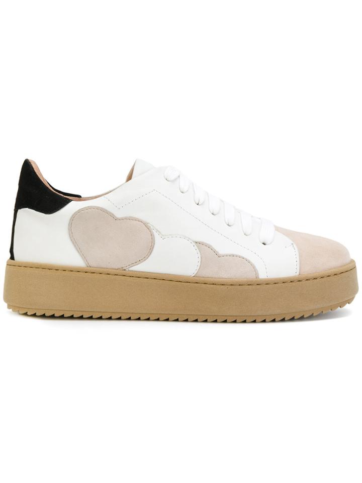 Twin-set Hearts Patch Platform Sneakers - White