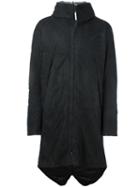Isaac Sellam Experience Calf Leather Zip Coat, Men's, Size: Xl, Black, Calf Leather/nylon