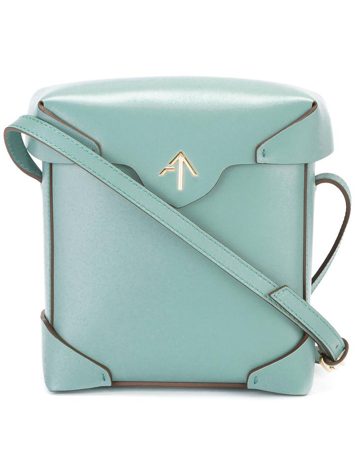 Manu Atelier Mini Pristine Crossbody Bag, Women's, Green, Calf Leather