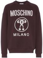 Moschino Logo Printed Cotton Jumper - Red