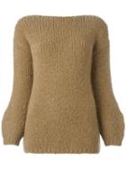 Erika Cavallini 'maurine' Boat Neck Jumper, Women's, Size: Small, Brown, Acrylic/polyamide/spandex/elastane/alpaca